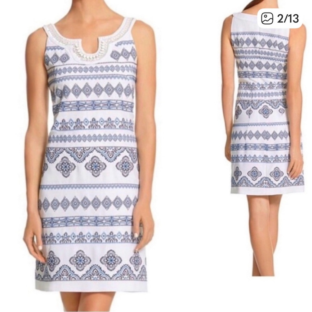 New White House Black Market Embroidered Beaded Rhinestone Sheath Dress